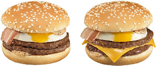 画像：「たまごダブルマック」（左） 「チーズたまごダブルマック」（右）